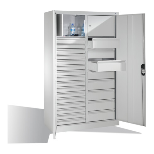 C+P Werkzeugschrank Acurado, H1950xB1200xT500mm, Front Lichtgrau, Korpus Lichtgrau (8931-302)