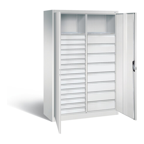 C+P Werkzeugschrank Acurado, H1950xB1200xT500mm, Front Lichtgrau, Korpus Lichtgrau (8931-303)