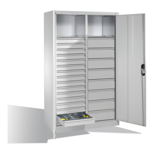 C+P Werkzeugschrank Acurado, H1950xB1200xT500mm, Front Lichtgrau, Korpus Lichtgrau (8931-303)