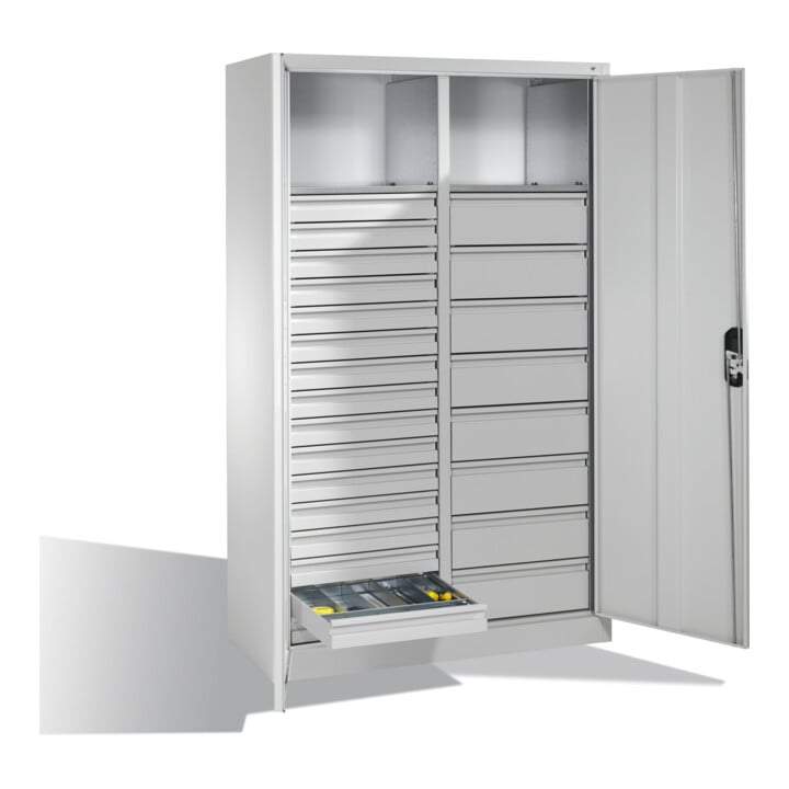 C+P Werkzeugschrank Acurado, H1950xB1200xT500mm, Front Lichtgrau, Korpus Lichtgrau (8931-303)