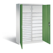 C+P Werkzeugschrank Acurado, H1950xB1200xT500mm, Front Resedagrün, Korpus Lichtgrau (8931-302)