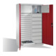 C+P Werkzeugschrank Acurado, H1950xB1200xT500mm, Front Rubinrot, Korpus Lichtgrau (8931-302)-2