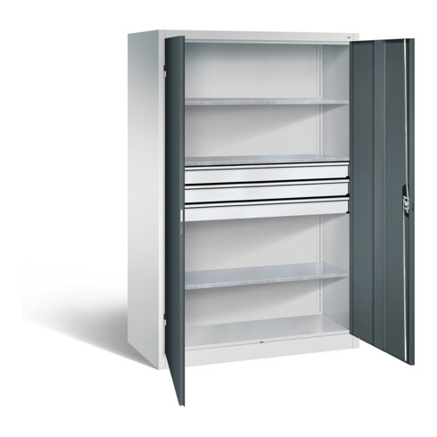 C+P Werkzeugschrank Acurado, H1950xB1200xT600mm, Front Anthrazitgrau, Korpus Lichtgrau (8932-5030)