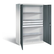 C+P Werkzeugschrank Acurado, H1950xB1200xT600mm, Front Anthrazitgrau, Korpus Lichtgrau (8932-5030)