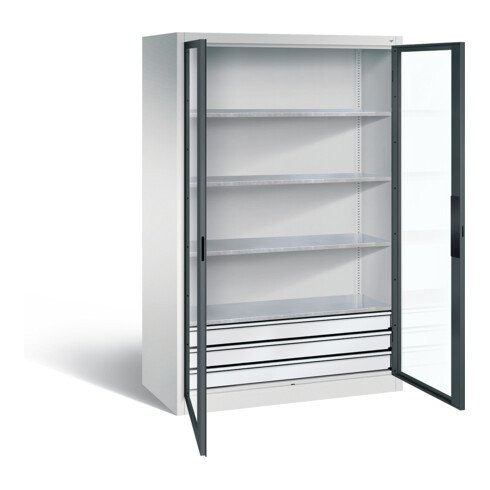 C+P Werkzeugschrank Acurado, H1950xB1200xT600mm, Front Anthrazitgrau, Korpus Lichtgrau (8932-553)