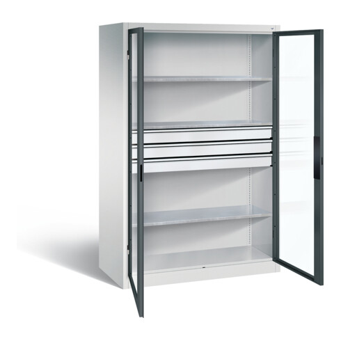 C+P Werkzeugschrank Acurado, H1950xB1200xT600mm, Front Anthrazitgrau, Korpus Lichtgrau (8932-5530)