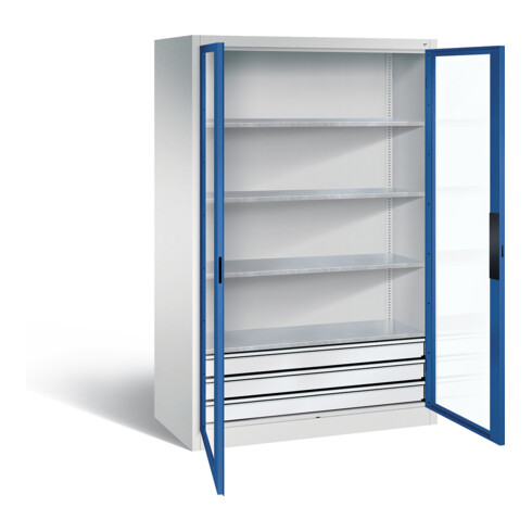 C+P Werkzeugschrank Acurado, H1950xB1200xT600mm, Front Enzianblau, Korpus Lichtgrau (8932-553)