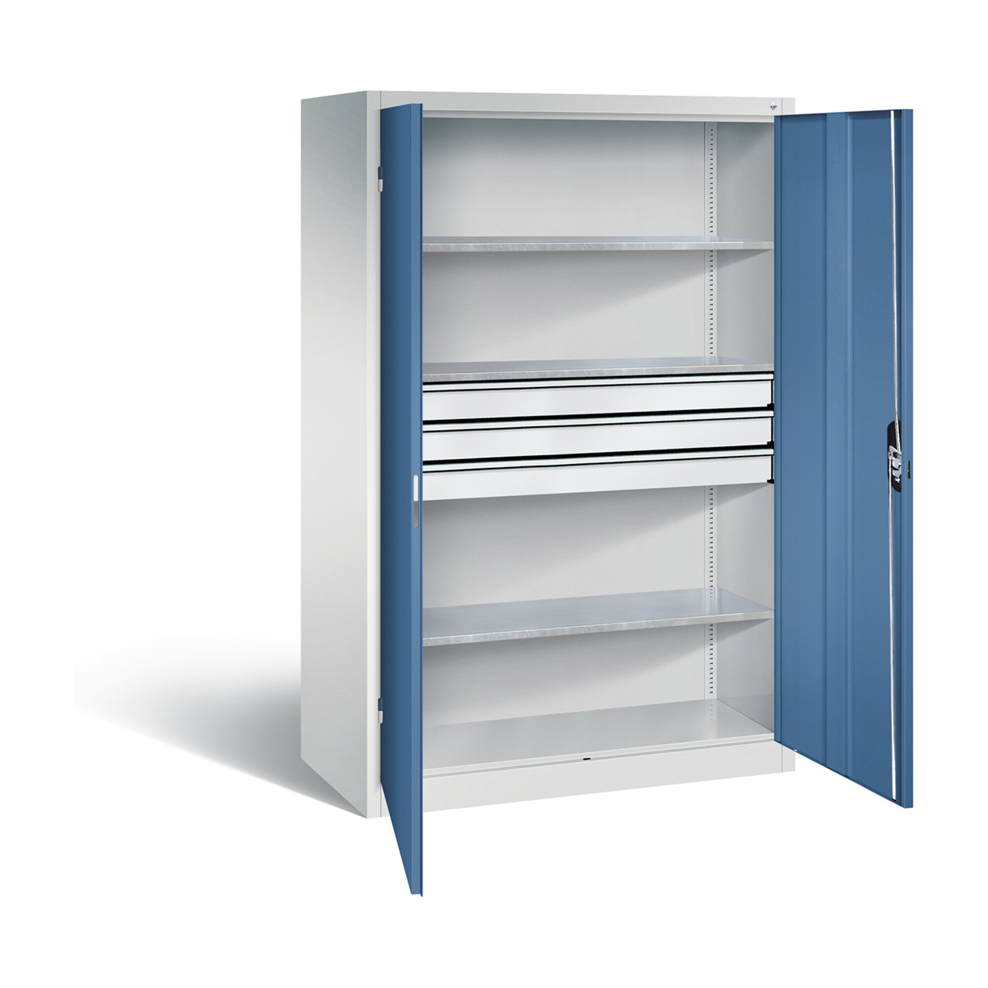 C+P Werkzeugschrank Acurado, H1950xB1200xT600mm, Front Fernblau, Korpus Lichtgrau (8932-5030) ; C + P Möbelsysteme