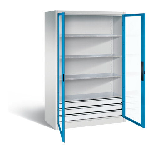 C+P Werkzeugschrank Acurado, H1950xB1200xT600mm, Front Lichtblau, Korpus Lichtgrau (8932-553)