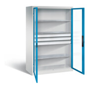 C+P Werkzeugschrank Acurado, H1950xB1200xT600mm, Front Lichtblau, Korpus Lichtgrau (8932-5530)