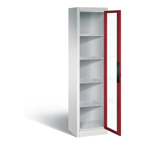 C+P Werkzeugschrank Acurado, H1950xB502xT400mm, Front Rubinrot, Korpus Lichtgrau (8900-055)