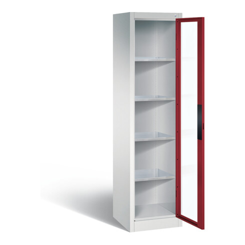 C+P Werkzeugschrank Acurado, H1950xB502xT500mm, Front Rubinrot, Korpus Lichtgrau (8901-055)