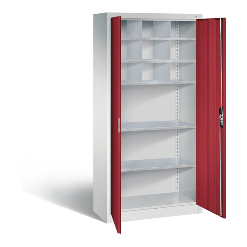 C+P Werkzeugschrank Acurado, H1950xB930xT400mm, Front Rubinrot, Korpus Lichtgrau (8920-314)