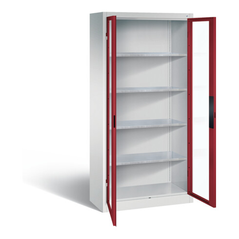 C+P Werkzeugschrank Acurado, H1950xB930xT400mm, Front Rubinrot, Korpus Lichtgrau (8920-055)
