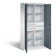 C+P Werkzeugschrank Acurado, H1950xB930xT500mm, Front Anthrazitgrau, Korpus Lichtgrau (8921-3041)
