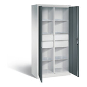 C+P Werkzeugschrank Acurado, H1950xB930xT500mm, Front Anthrazitgrau, Korpus Lichtgrau (8921-3042)