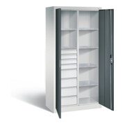C+P Werkzeugschrank Acurado, H1950xB930xT500mm, Front Anthrazitgrau, Korpus Lichtgrau (8921-305)