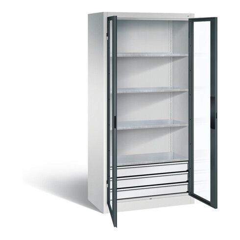 C+P Werkzeugschrank Acurado, H1950xB930xT500mm, Front Anthrazitgrau, Korpus Lichtgrau (8921-553)