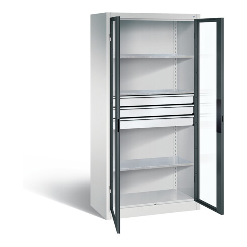 C+P Werkzeugschrank Acurado, H1950xB930xT500mm, Front Anthrazitgrau, Korpus Lichtgrau (8921-5530)