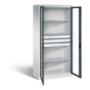 C+P Werkzeugschrank Acurado, H1950xB930xT500mm, Front Anthrazitgrau, Korpus Lichtgrau (8921-5530)