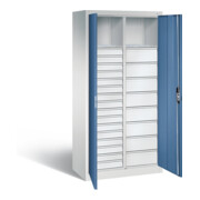 C+P Werkzeugschrank Acurado, H1950xB930xT500mm, Front Fernblau, Korpus Lichtgrau (8921-303)