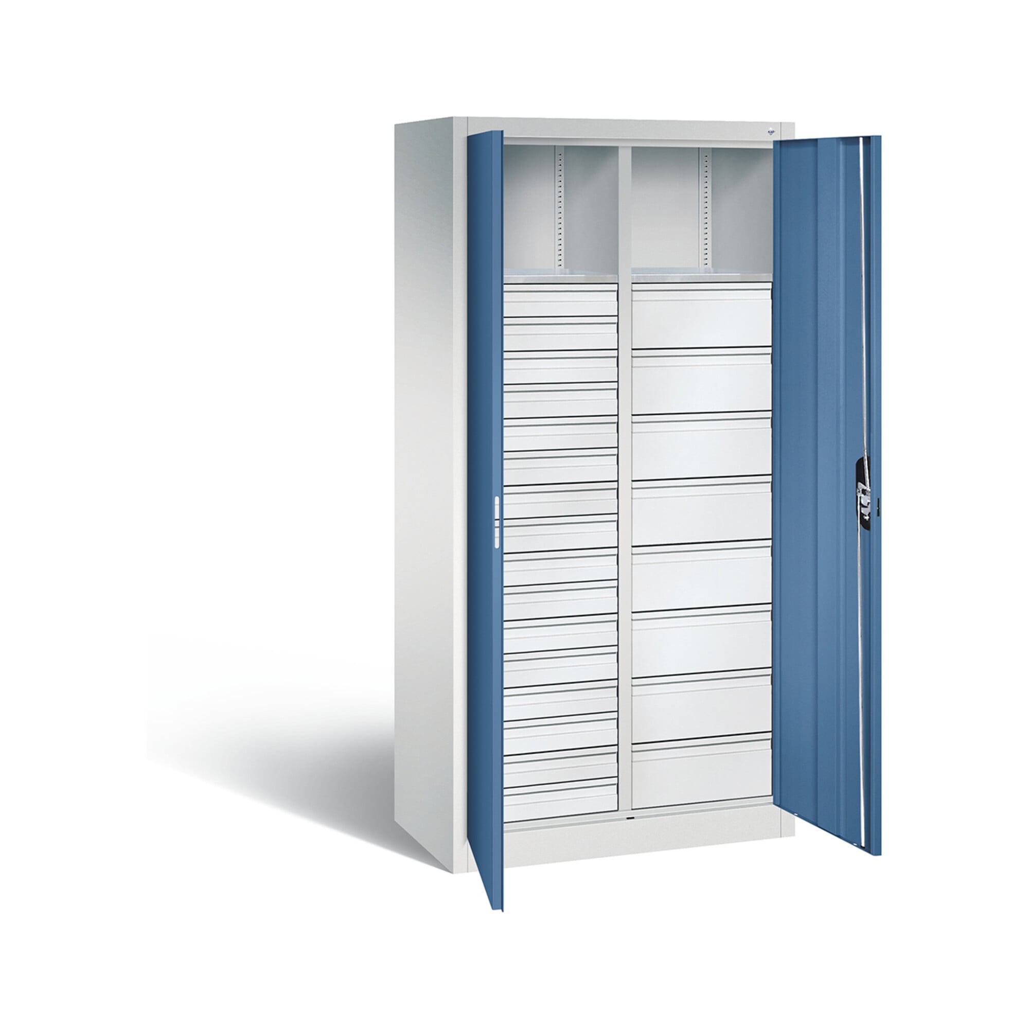 C+P Werkzeugschrank Acurado, H1950xB930xT500mm, Front Fernblau, Korpus Lichtgrau (8921-303) ; C + P Möbelsysteme