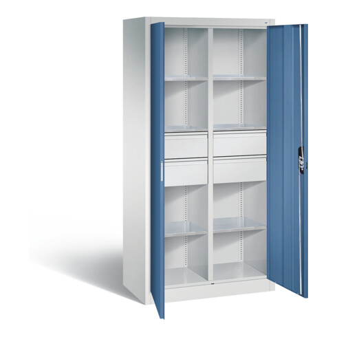 C+P Werkzeugschrank Acurado, H1950xB930xT500mm, Front Fernblau, Korpus Lichtgrau (8921-3042)
