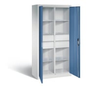 C+P Werkzeugschrank Acurado, H1950xB930xT500mm, Front Fernblau, Korpus Lichtgrau (8921-3042)