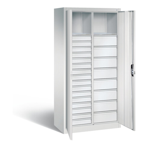 C+P Werkzeugschrank Acurado, H1950xB930xT500mm, Front Lichtgrau, Korpus Lichtgrau (8921-303)