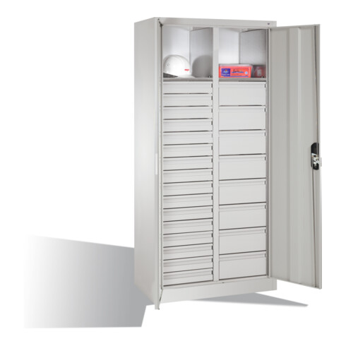 C+P Werkzeugschrank Acurado, H1950xB930xT500mm, Front Lichtgrau, Korpus Lichtgrau (8921-303)