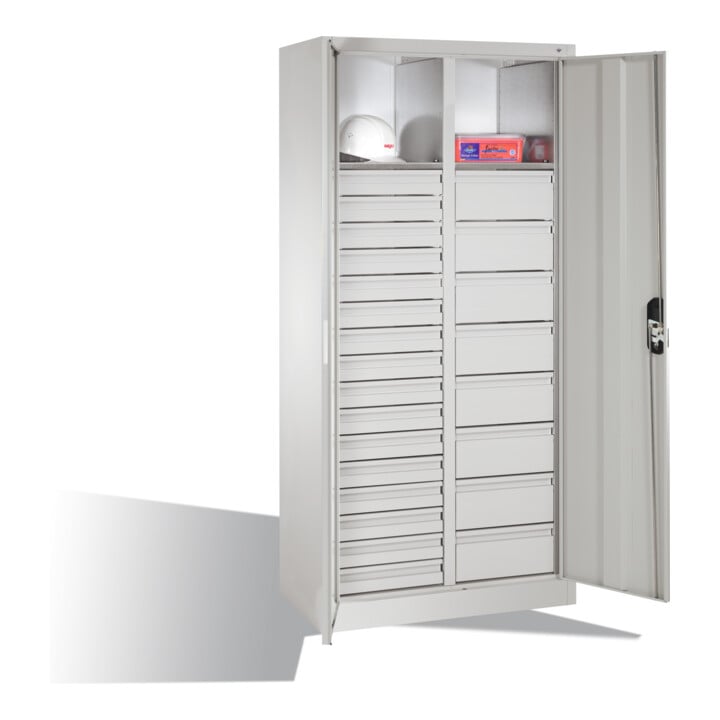 C+P Werkzeugschrank Acurado, H1950xB930xT500mm, Front Lichtgrau, Korpus Lichtgrau (8921-303)