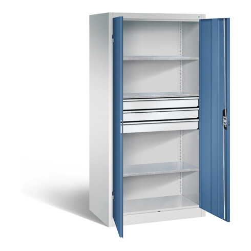 C+P Werkzeugschrank Acurado, H1950xB930xT600mm, Front Fernblau, Korpus Lichtgrau (8922-5030)