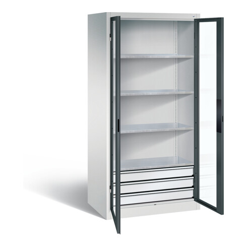 C+P Werkzeugschrank Acurado, H1950xB930xT600mm, Front Anthrazitgrau, Korpus Lichtgrau (8922-553)