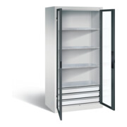 C+P Werkzeugschrank Acurado, H1950xB930xT600mm, Front Anthrazitgrau, Korpus Lichtgrau (8922-553)