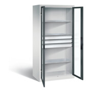 C+P Werkzeugschrank Acurado, H1950xB930xT600mm, Front Anthrazitgrau, Korpus Lichtgrau (8922-5530)