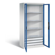 C+P Werkzeugschrank Acurado, H1950xB930xT600mm, Front Enzianblau, Korpus Lichtgrau (8922-553)