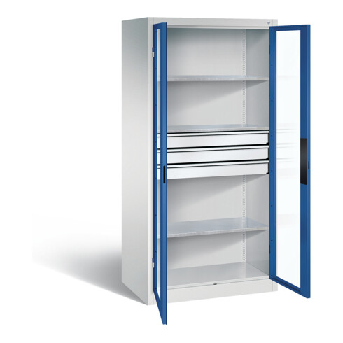 C+P Werkzeugschrank Acurado, H1950xB930xT600mm, Front Enzianblau, Korpus Lichtgrau (8922-5530)