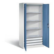 C+P Werkzeugschrank Acurado, H1950xB930xT600mm, Front Fernblau, Korpus Lichtgrau (8922-503)