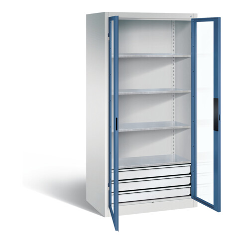 C+P Werkzeugschrank Acurado, H1950xB930xT600mm, Front Fernblau, Korpus Lichtgrau (8922-553)