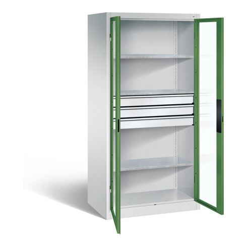 C+P Werkzeugschrank Acurado, H1950xB930xT600mm, Front Resedagrün, Korpus Lichtgrau (8922-5530)