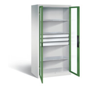 C+P Werkzeugschrank Acurado, H1950xB930xT600mm, Front Resedagrün, Korpus Lichtgrau (8922-5530)