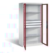 C+P Werkzeugschrank Acurado, H1950xB930xT600mm, Front Rubinrot, Korpus Lichtgrau (8922-5530)