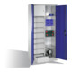 C+P Werkzeugschrank mit Drehtüren, 4 Böden, 8 Schübe, Wertfach, H1950xB930xT500mm Front Enzianblau Korpus Lichtgrau-1