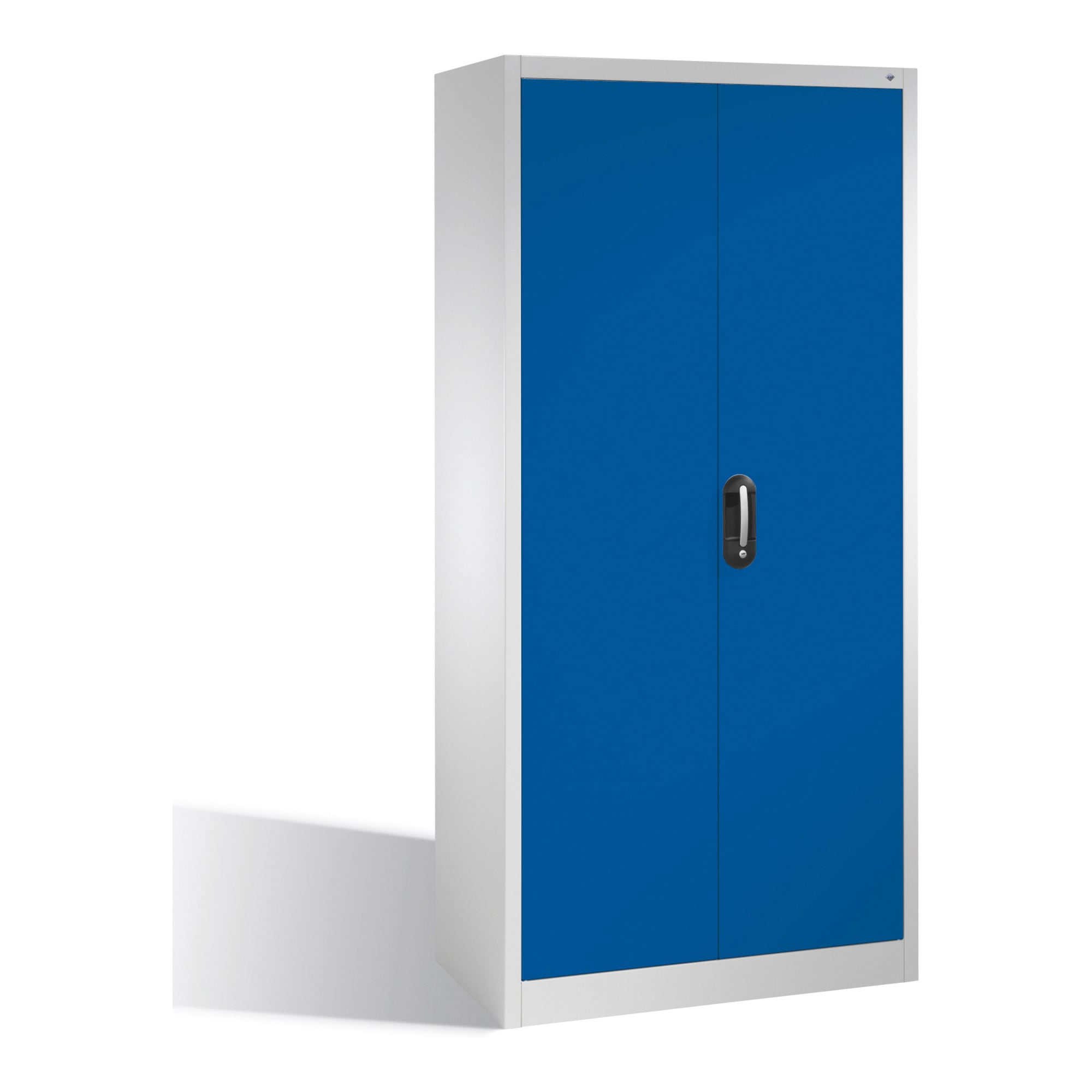 C+P Werkzeugschrank mit Drehtüren, innen 4 Böden, H1950xB930xT400mm Front Enzianblau Korpus Lichtgrau ; C + P Möbelsysteme