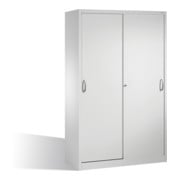 C+P Werkzeugschrank mit Schiebetüren, innen 4 Böden, H1950xB1200xT600mm Front Lichtgrau Korpus Lichtgrau