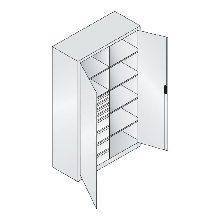 C+P Werkzeugschrank mit Schubladen Acurado, 1950x1200x500mm, 7035/5012