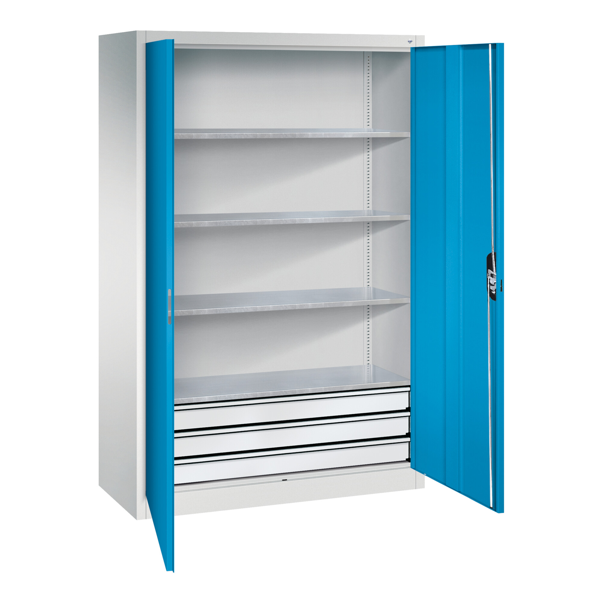 C+P Werkzeugschrank mit Schubladen Acurado, 1950x1200x500mm, 7035/5012 ; C + P Möbelsysteme