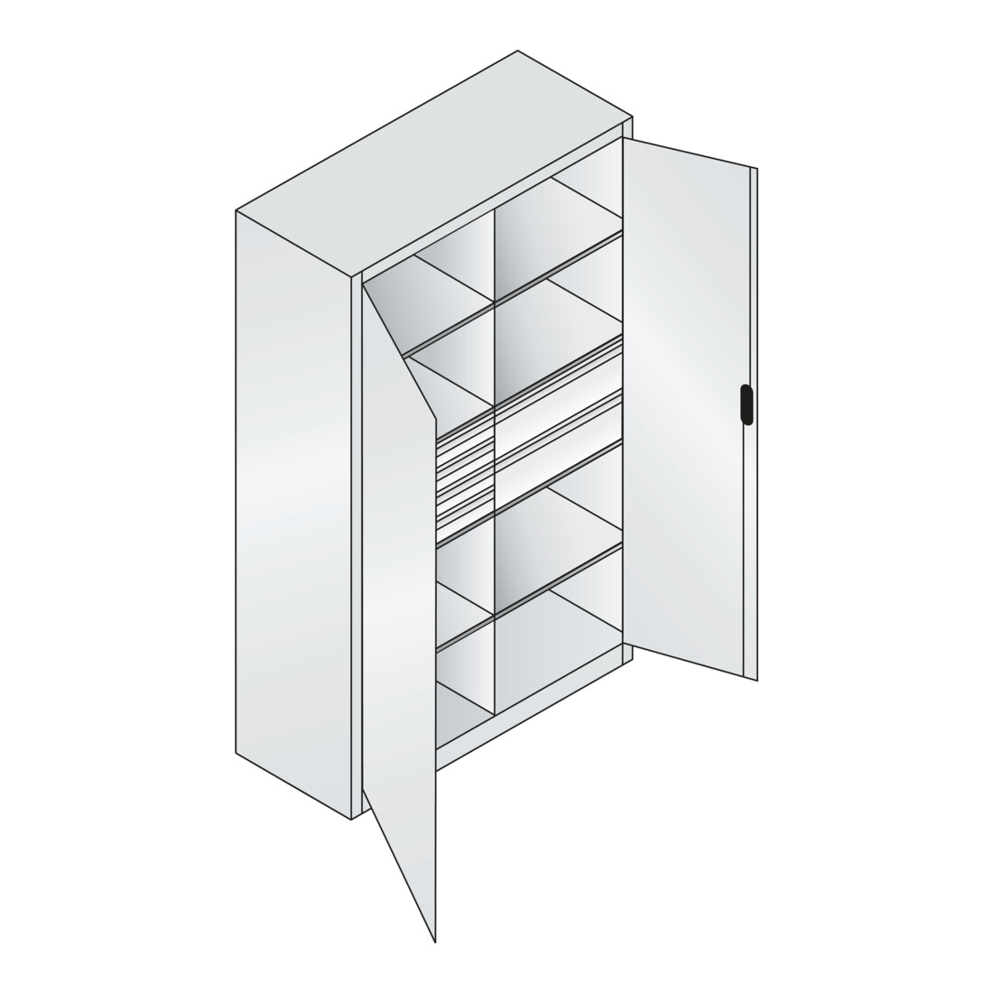 C+P Werkzeugschrank mit Schubladen Acurado, 1950x1200x500mm, 7035/6011