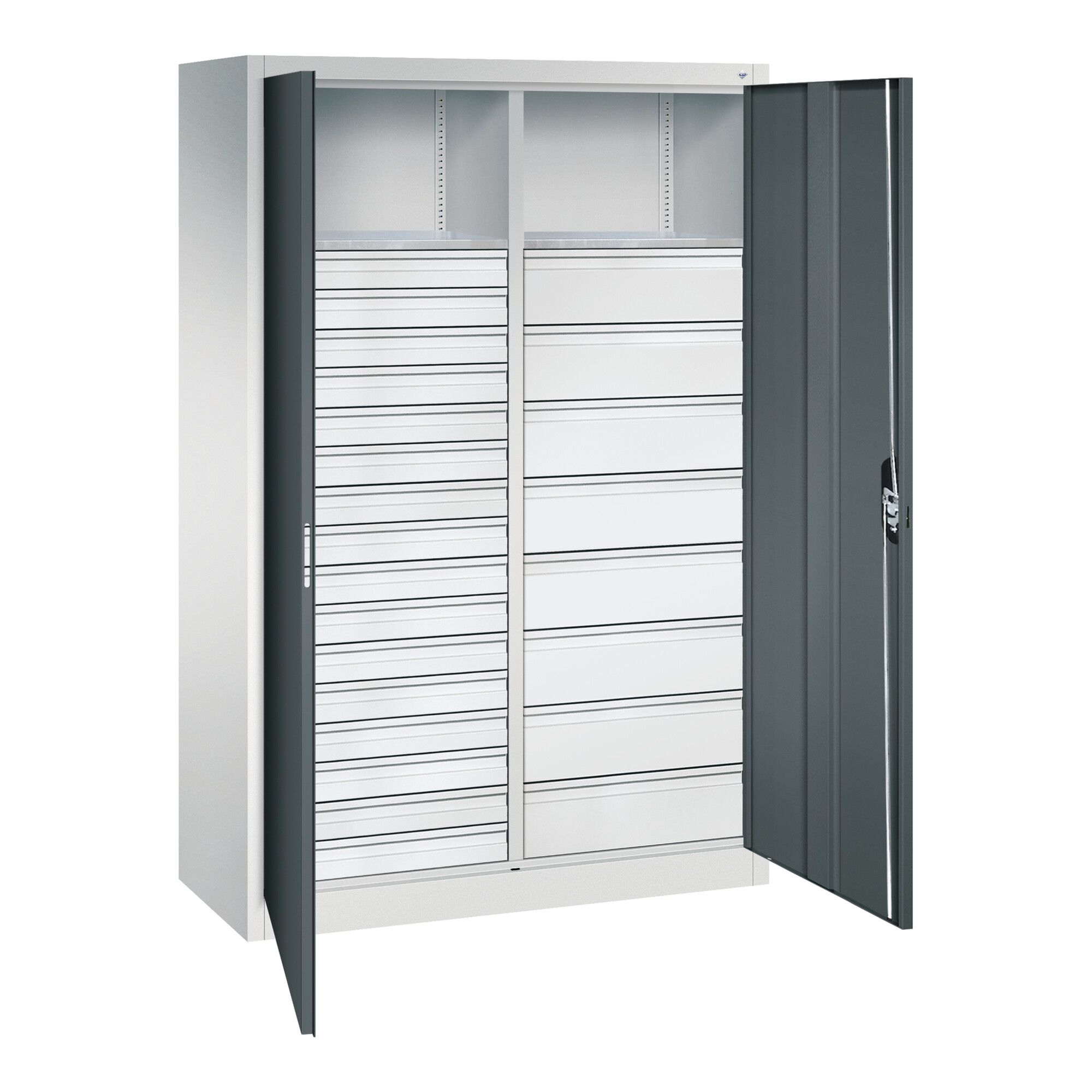 C+P Werkzeugschrank mit Schubladen Acurado, 1950x1200x500mm, 7035/7016 ; C + P Möbelsysteme