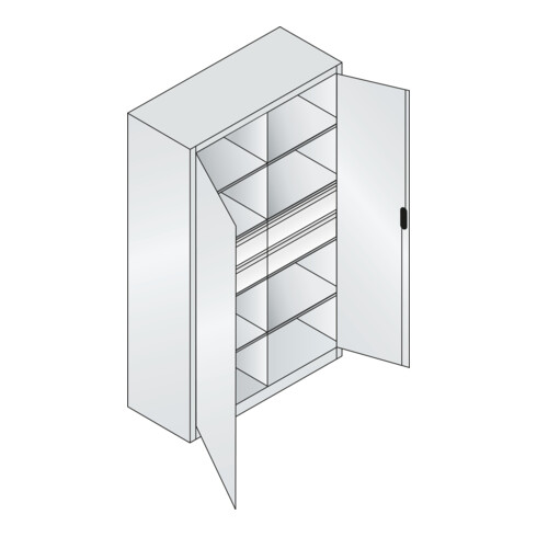 C+P Werkzeugschrank mit Schubladen Acurado, 1950x1200x500mm, 7035/7016